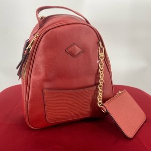 Time and Tru‎ backpack purse with attached card holder/coinpurse.